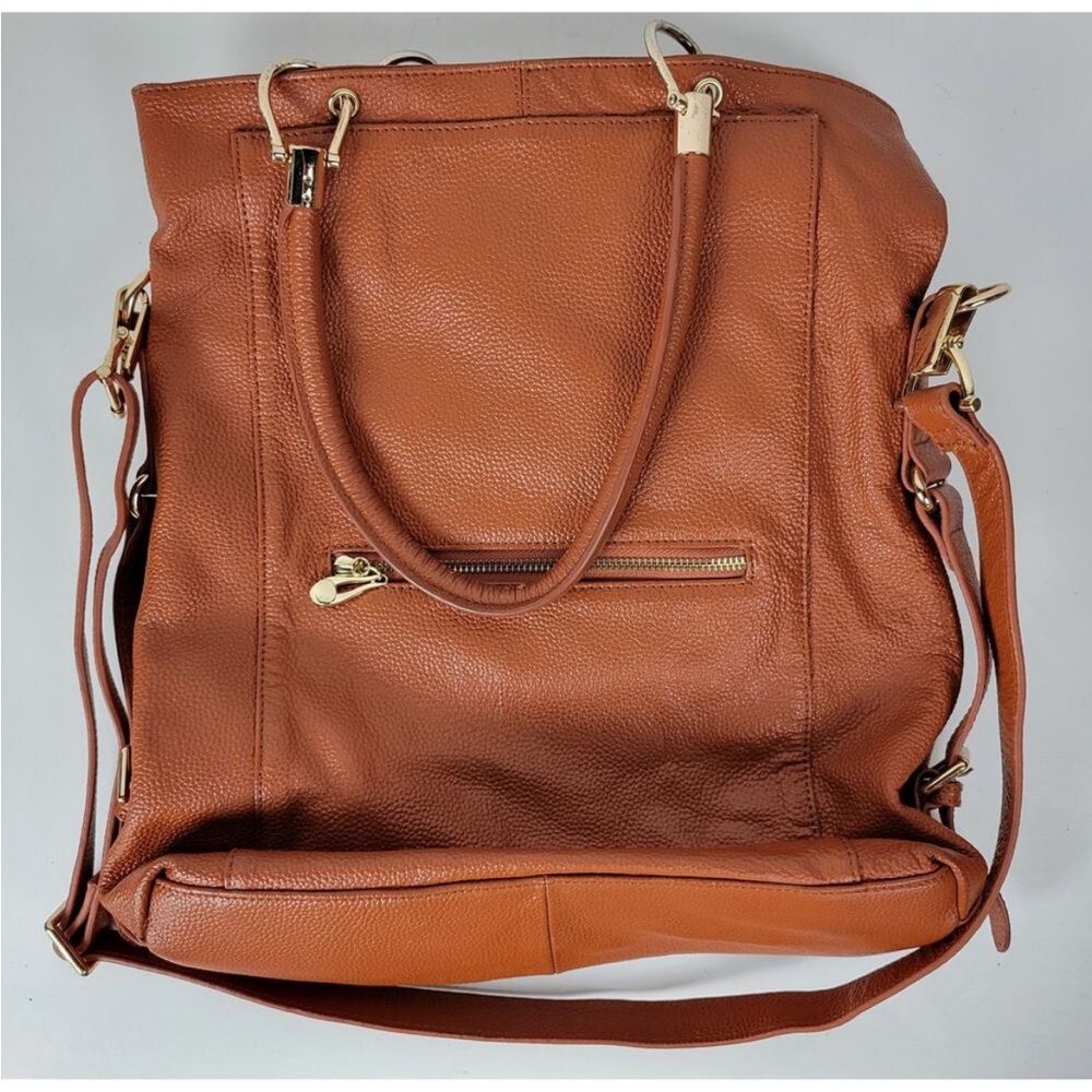 Kristen Bell x Erica Anenberg Womens Sutton Tote Bag Tan Leather Large Crossbody
